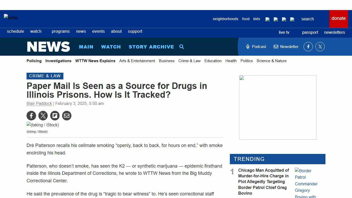 Paper Mail Is Seen as a Source for Drugs in Illinois Prisons. How Is It Tracked? Chicago News WTTW